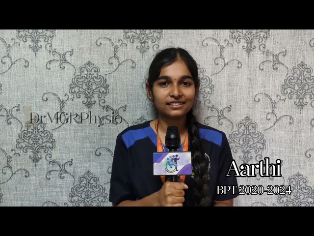 My Journey | G.V. AARTHI (2020 - 2024) | Faculty Of Physiotherapy