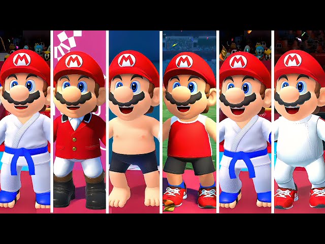 Mario and Sonic At The Olympic Games Tokyo 2020 - All Mario Outfits | JinnaGaming