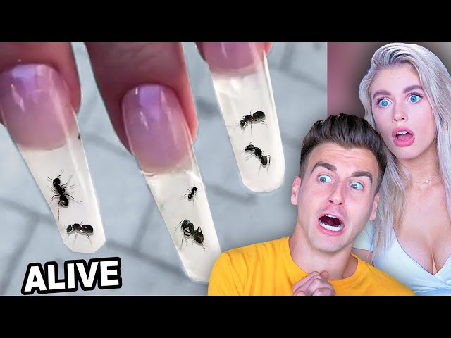 Reacting To BIZARRE Nail Art That Should NOT EXIST (Ft. My Girlfriend)