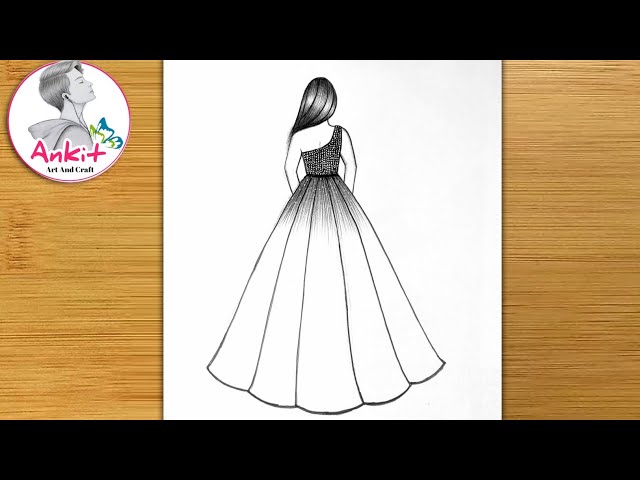 Drawing Girl | Easy Girl Drawing | Drawing For Beginners | How to Draw | Art Video | backside Art