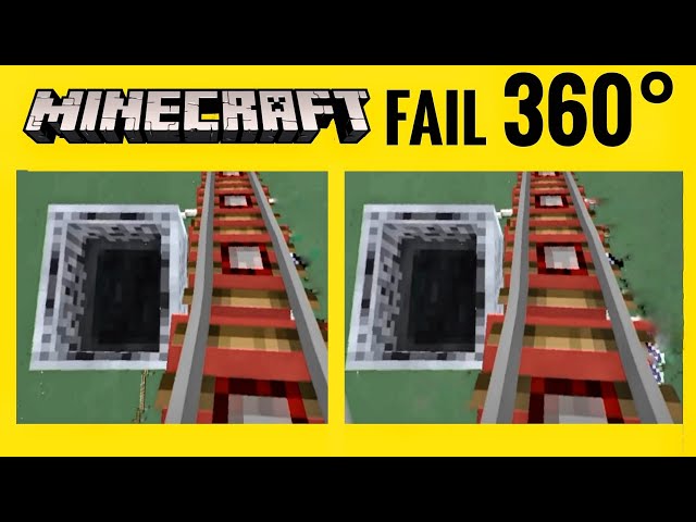 My Rollercoaster Fail in Minecraft 3D SBS POV (Top/bottom stereoscopic)