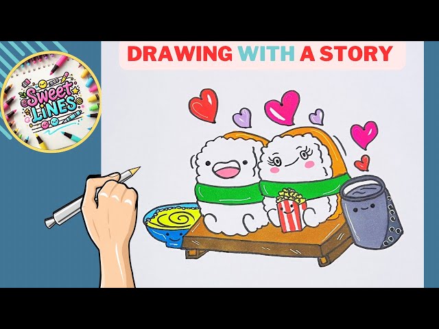 How to draw a cute sushi | how to draw cute food