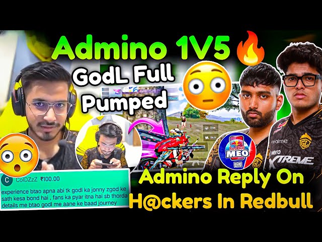 Admino 1v5🤯 GodL Players Full Pumped🥵 Admino Reply On H@ckers In Redbull Event