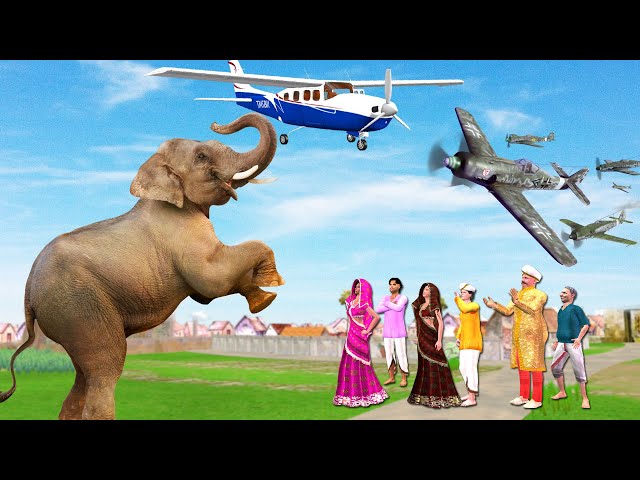 विशाल हाथी छोटा प्लेन Giant Elephant Mini Plane Comedy Video   Hindi  Comedy Video