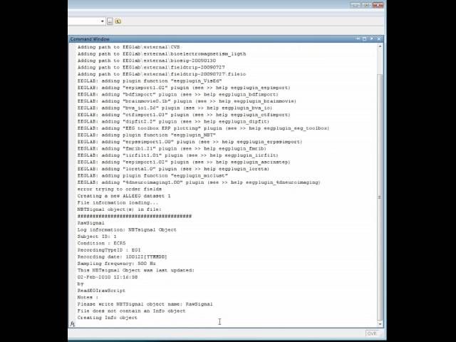 How to plot an EEG signal using EEGLAB and NBT