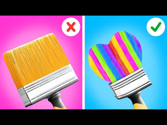 SCHOOL ART TRICKS AND DRAWING HACKS 🎨 Fast, Medium, Slow Challenge 🌈 Simple Ideas by 123 GO Like!