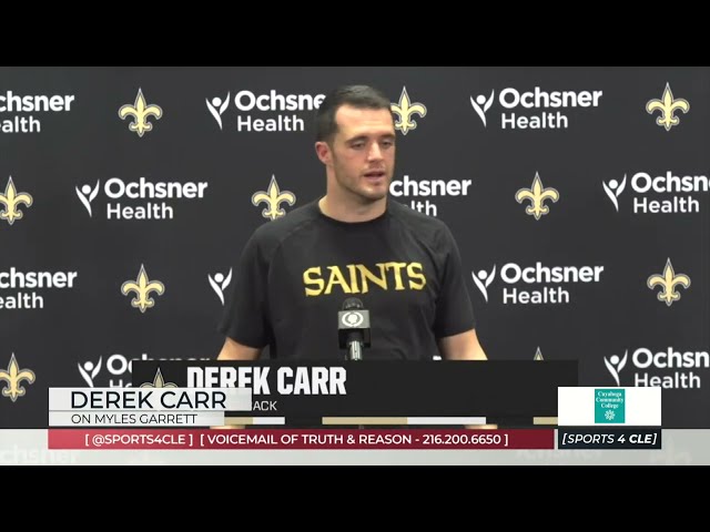 What Saints QB Derek Carr Had to Say on Browns DE Myles Garrett - Sports4CLE, 11/15/24