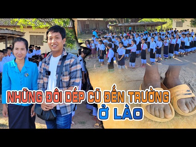 [ LÀO P.27] Rớt nước mắt khi cảnh học sinh Lào lội bộ đến 3km đến trường với đôi dép cũ | Bùi Hồ TV