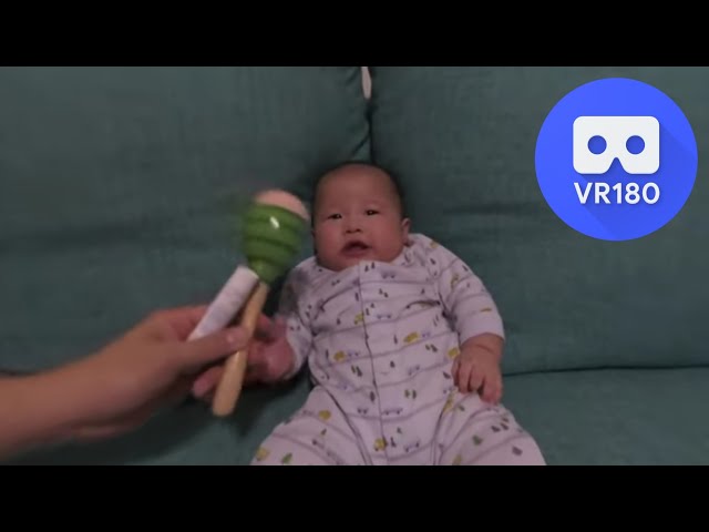 [VR180 5.7k] Baby Riley laughing instead of shake shake | Vuze XR 180° 3D