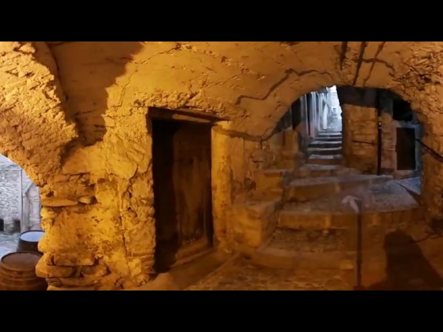 Narrow streets of the old town Dolceacqua, VR 360 video