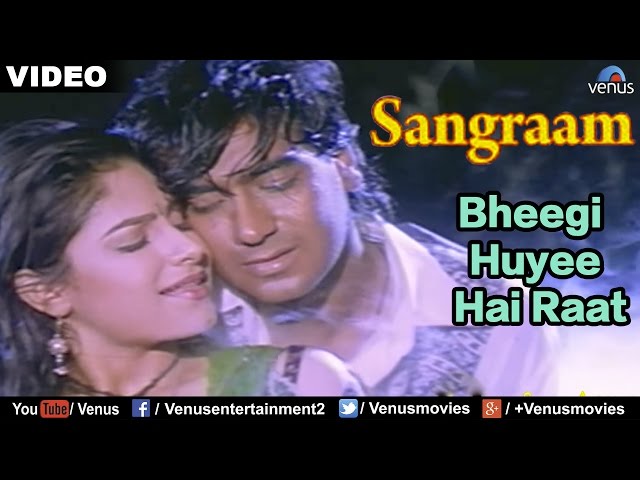 Bheegi Huyee Hai Raat Full Video Song | Sangraam | Ajay Devgan, Ayesha Jhulka | Romantic Hindi Song