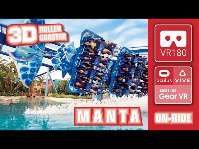 3D extreme VR Roller Coaster MANTA VR180 Experience | VR 360 POV front row SeaWorld Orlando | Oculus