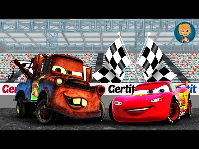 Lightning McQueen - Car Race Fast as Lightning Challenge with Cars (Gertit ToysReview)