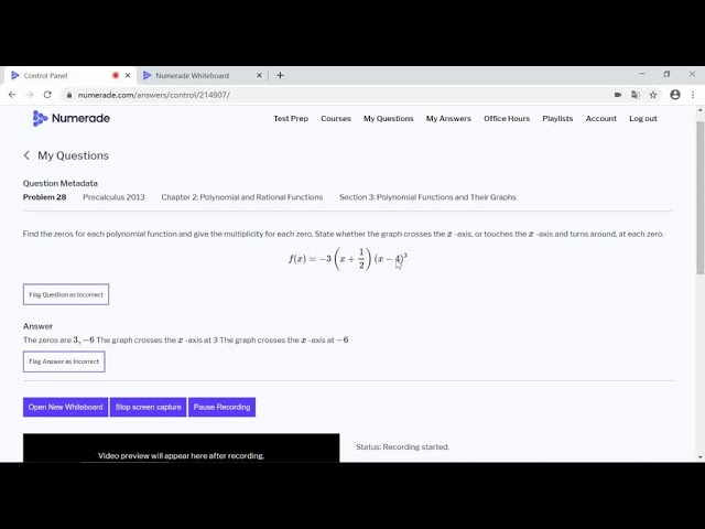 Find the zeros for each polynomial function and give the multiplicity for each zero. State whether …