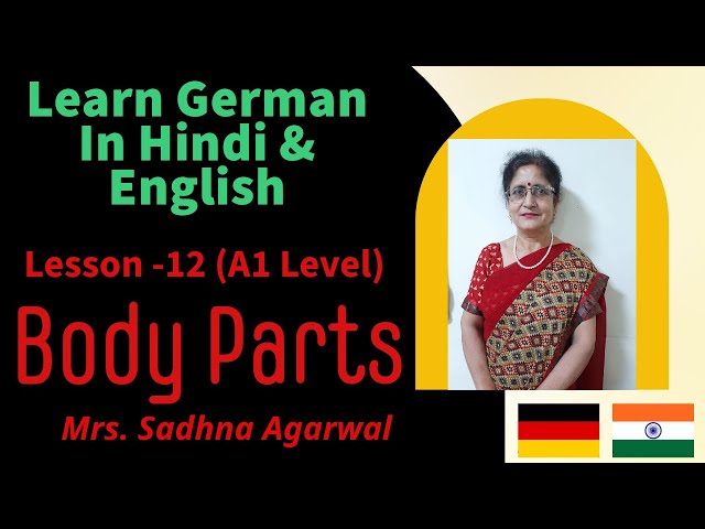 Learn German Body Parts Vocabulary | Lesson 12 (A1 Level) | Hindi & English