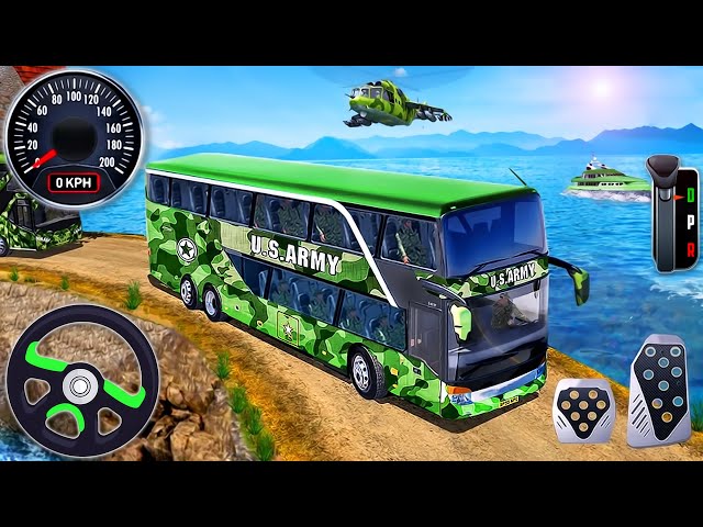 Army Soldier Bus Driving Simulator - Offroad US Transport Duty Driver - Android GamePlay