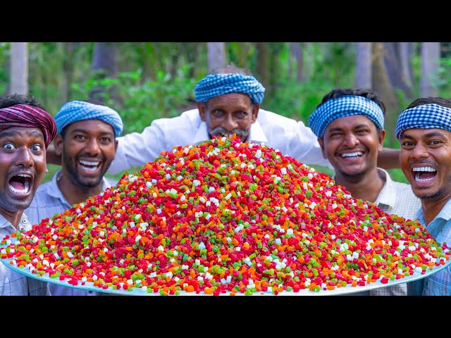 TUTTI FRUTTI | Colourful Papaya Candy with Ice Cream | Papaya Harvesting and Cooking in Village