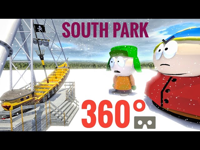 360 VR South Park Christmas Pirate Ship flat ride roller coaster POV #3DVR360VIDEOS #360video