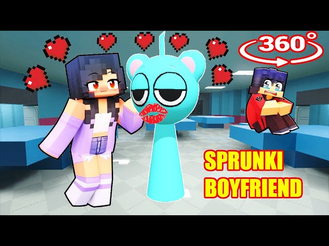 APHMAU KISSED SKY SPRUNKI - NEW BOYFRIEND in Minecraft 360°!