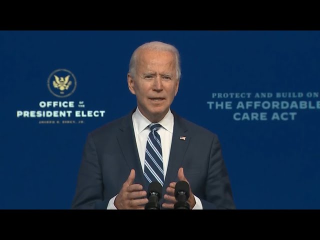 President-elect Joe Biden and Vice President-elect Kamala Harris speak on the Affordable Care Act