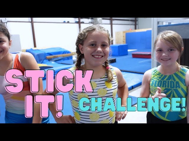 Little Gymnasts Play The Stick It Gymnastics Game!