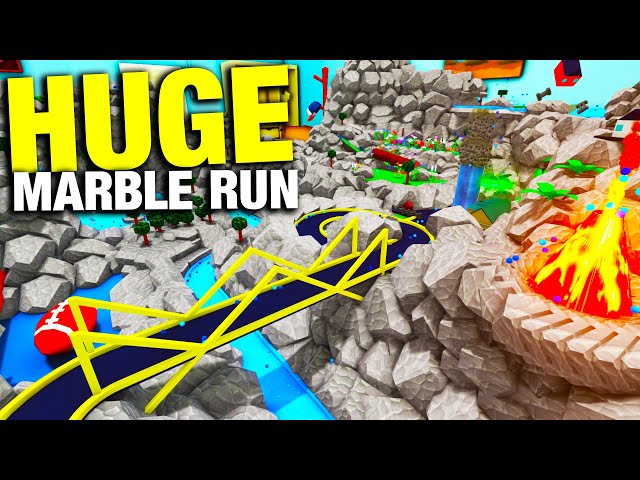 HUGE Marble Run Has ROLLER COASTER & WATERFALLS  - Marble World