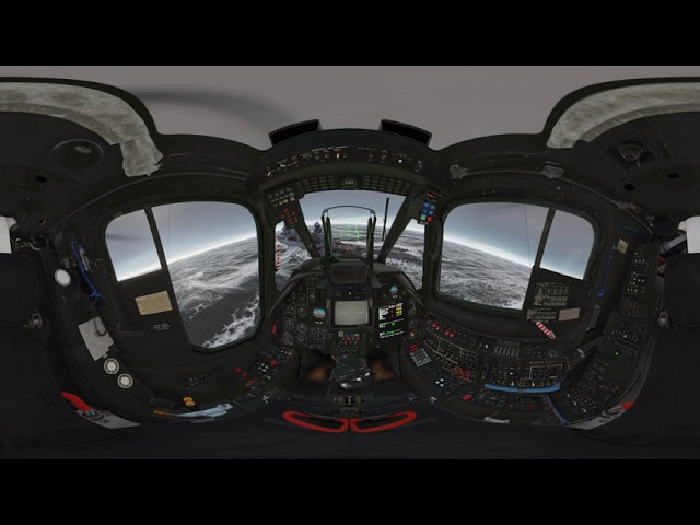 DCS Ka-50 - 360 video - short flight around a ship in bad weather - updated cockpit 2.5.6