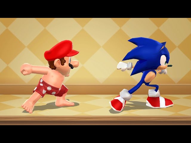 Mario Party 9 Step It Up - Mario vs Sonic vs Peach vs Spongebob (Master CPU)