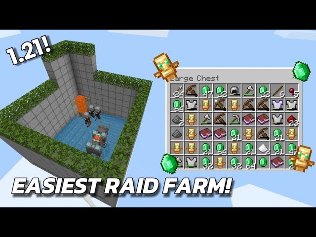 MINECRAFT EASY Raid Farm in bedrock 1.21 | (MCPE) #shorts