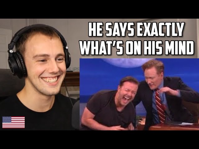 American Reacts to Ricky Gervais Funniest Talk Show Moments