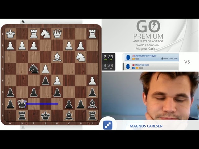 Magnus Carlsen vs. chess24 user MagnusIsPoorPlayer