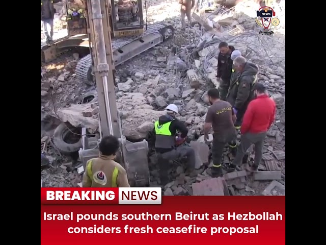 Desitdown News(Israel pounds southern Beirut as Hezbollah considers fresh ceasefire)#desitdown #news