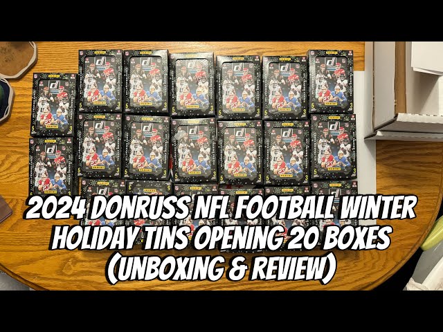 2024 Donruss NFL Football Winter Holiday Tin Opening 20 boxes (Unboxing & Review)