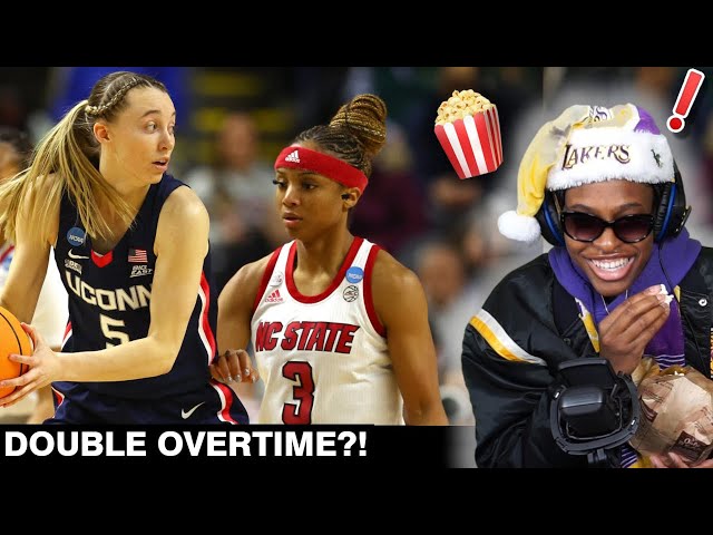 UCONN VS NC STATE WENT TO DOUBLE OVERTIME! UCONN WON BUT AT WHAT COST?! (REACTION)