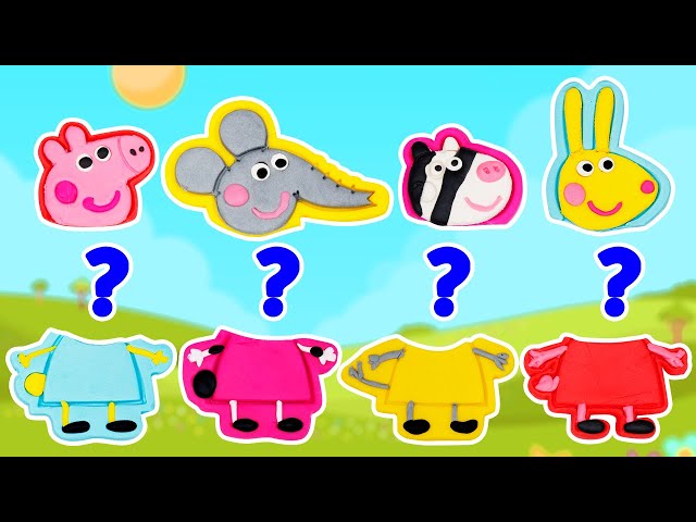 Create Peppa Pig Play Doh Friends | Learn Colors & Match the Head | Preschool Toddler Learning Video