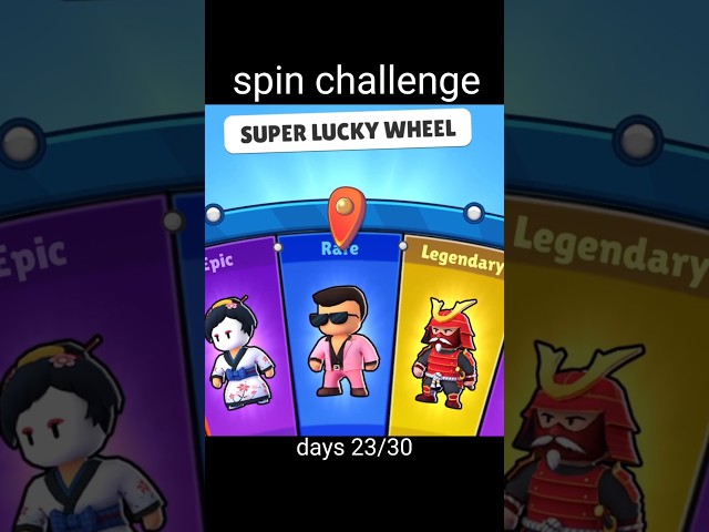 spin challenge..... days 23/30 exepeing special skin#stumbleguys #shorts stumble guys live streamm