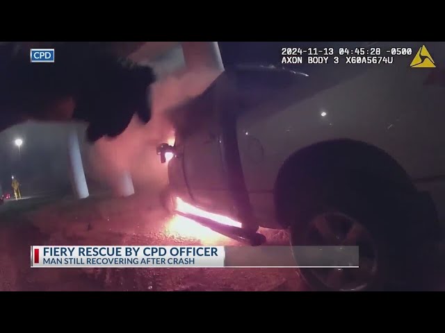 Columbus officer saves man from burning truck