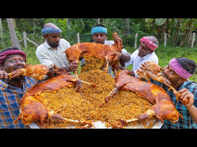 INSIDE MUTTON BIRYANI | Full Goat Mutton Cooking with Stuffed Biryani | Mutton Inside Biryani Recipe