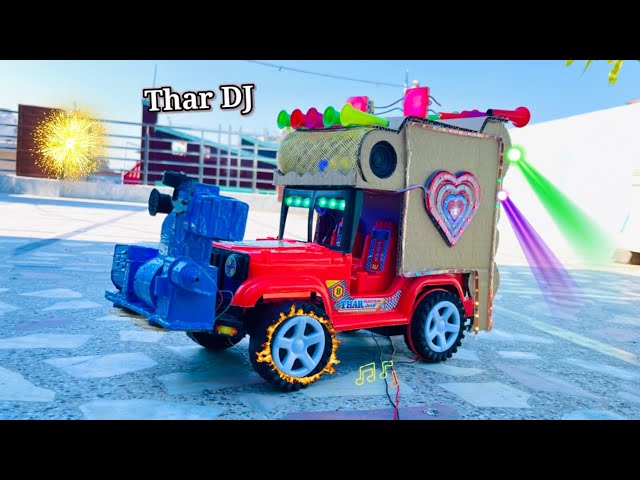 Rajasthani dj | mini jeep dj with light | cardboard dj truck | small pickup dj truck | Tech Toyz dj