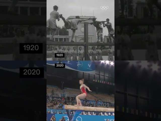 The balance beam 100 years apart. 😮 Antwerp 1920 - Tokyo 2020