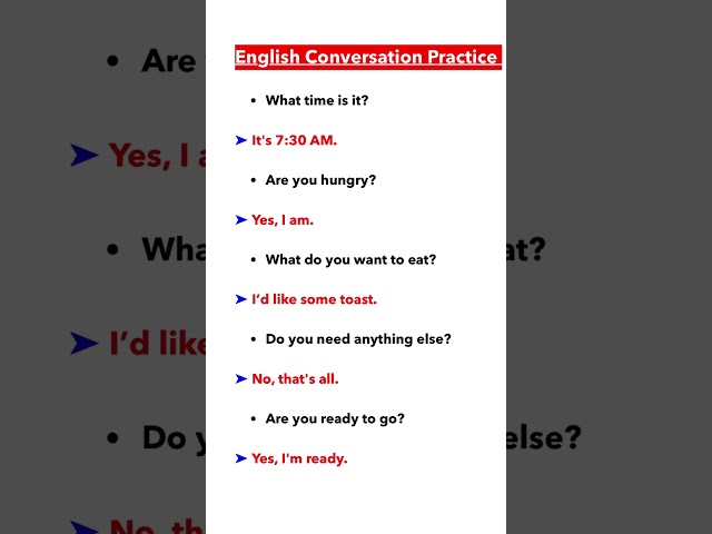 English Conversation Practice | How to Improve Your English #shorts #englishconversation #english