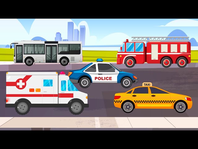 Learn City Vehicles : Ambulance Police car Fire Truck & More | BittyBeam For Kids