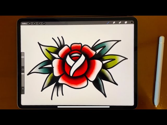 Traditional rose on procreate