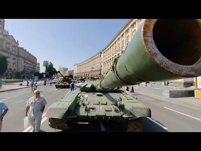 Military "parade" of Russians in Kyiv. VR 180° 3D. Part 1