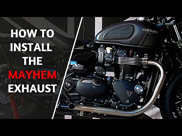 How to install a custom exhaust on a Triumph Bobber 21' onwards - Motone Mayhem Shorty Dragpipes