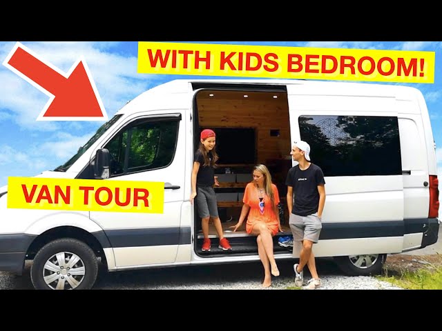 VAN TOUR | Amazing Van Conversion WITH KIDS BEDROOM! VAN LIFE