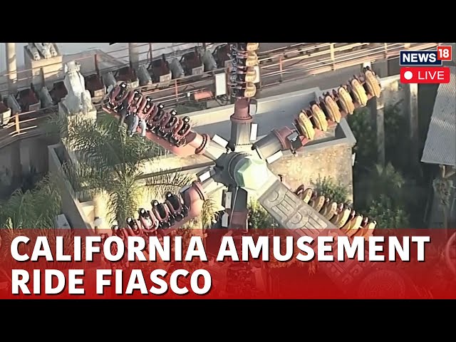 California Amusement Park Ride LIVE Updates | Riders Get Stuck In Mid-air At California Park | N18G