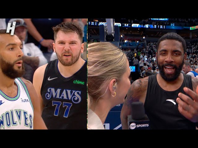 Kyrie Irving reacts to Luka's GAME WIINER vs Timberwolves in Game 2, Postgame Interview 🎤