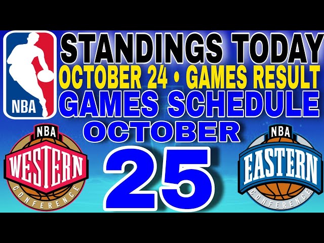 nba standings today October 24, 2024 | games results | games schedule October 25, 2024