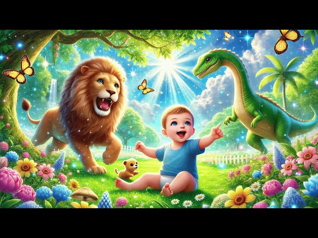 Baby’s Adventure with Dinosaurs and Lions! 🎶 | Children's Music